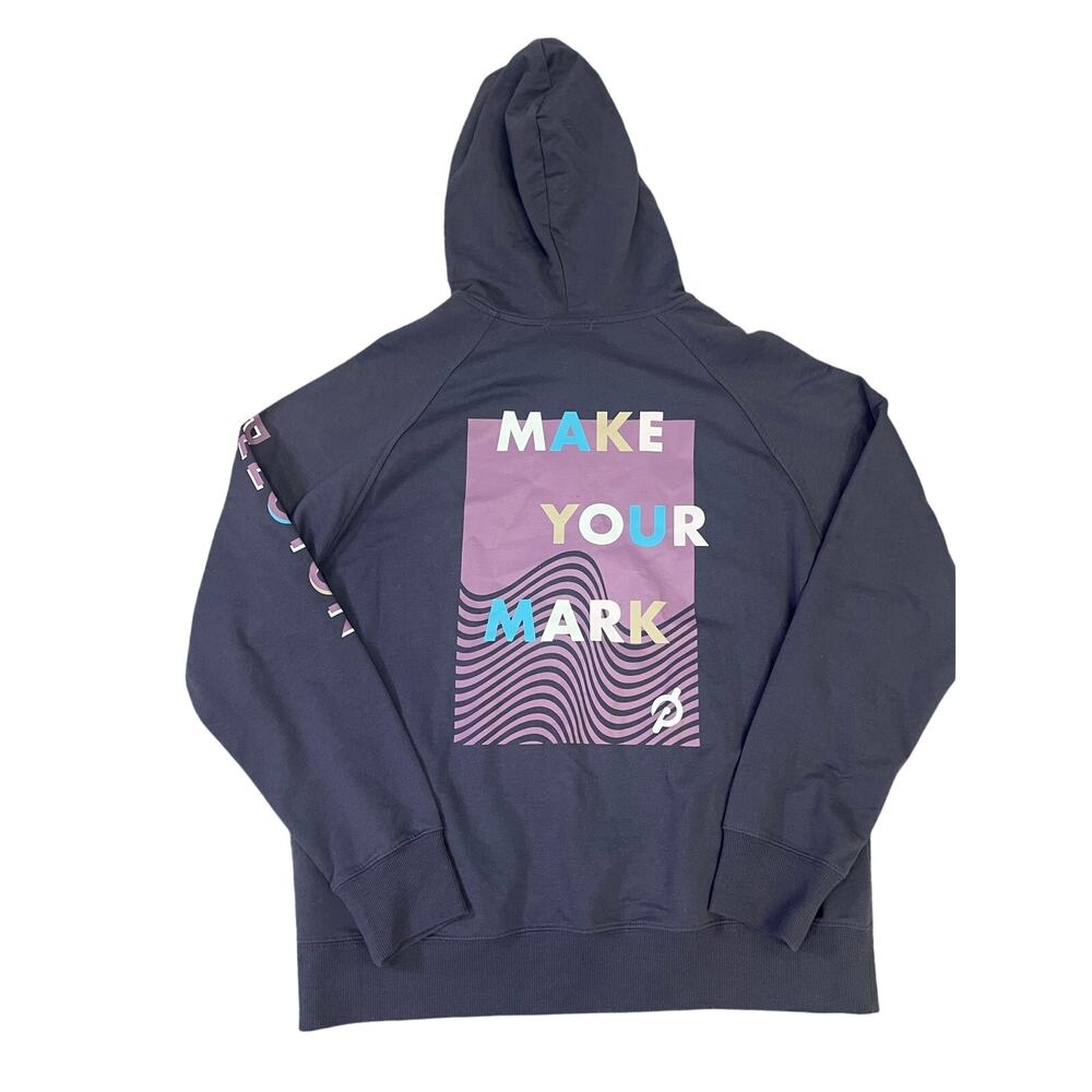 Peloton “Make Your Mark” Quarter Zip Pullover Hoodie, Women’s‎ M, Gray/Purple